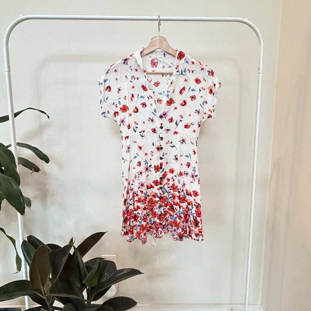 URBAN OUTFITTERS KIMCHI BLUE FLORAL DRESS, SIZE XS, GOOD CONDITION